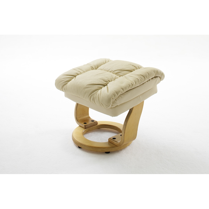 Sillón reclinable HABI crema/roble natural