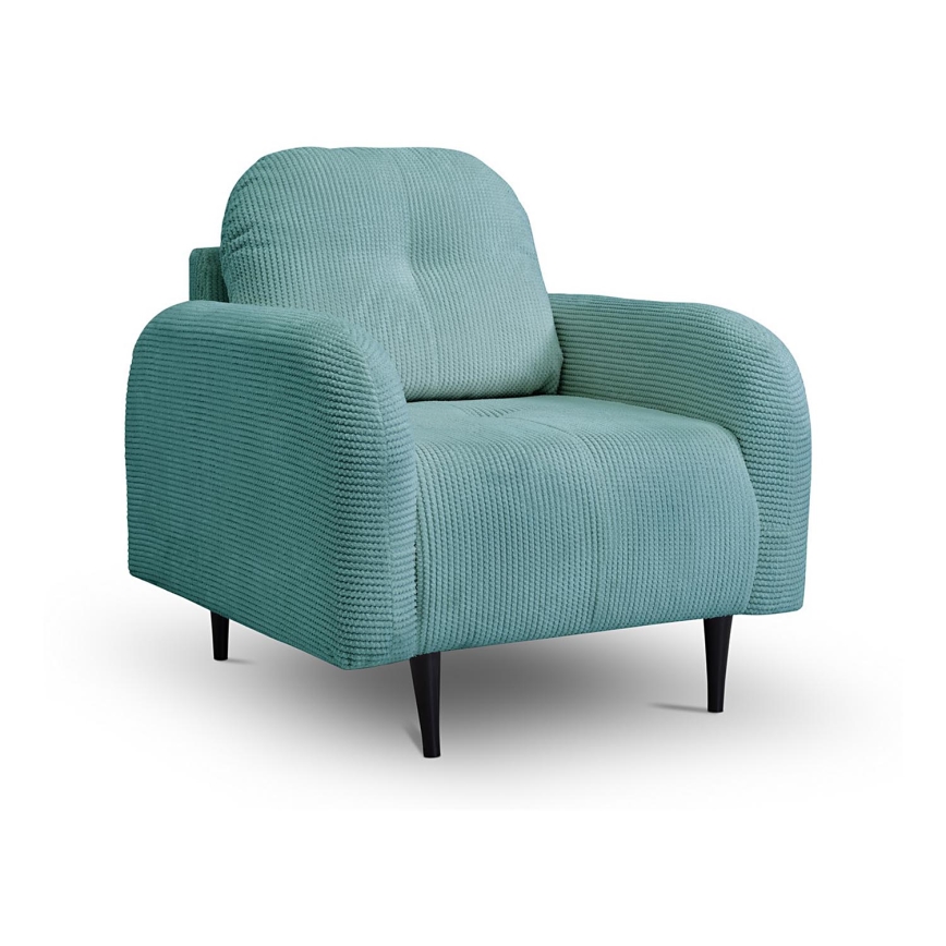 Sillón tapizado CLOUDY en color turquesa