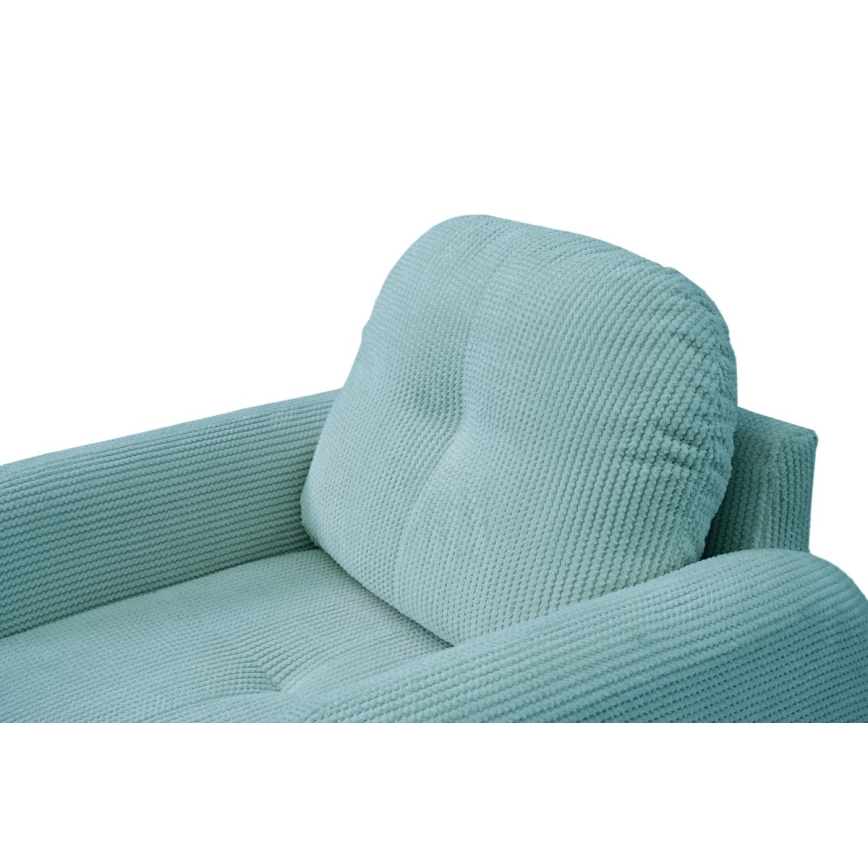 Sillón tapizado CLOUDY en color turquesa