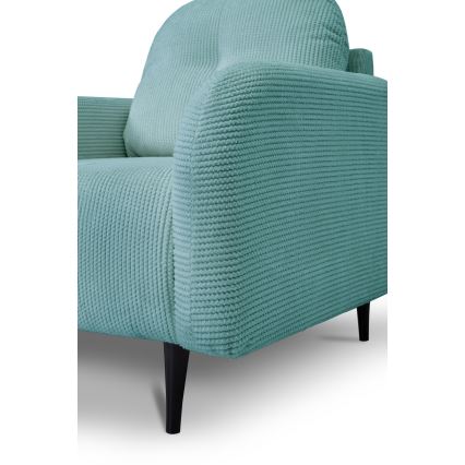 Sillón tapizado CLOUDY en color turquesa