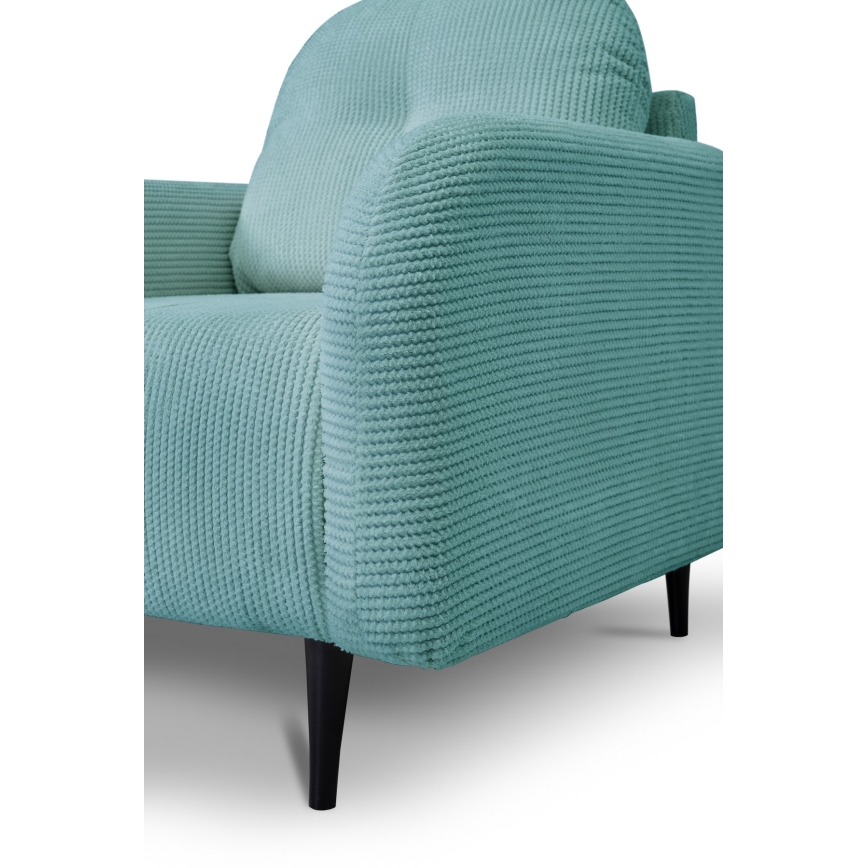 Sillón tapizado CLOUDY en color turquesa