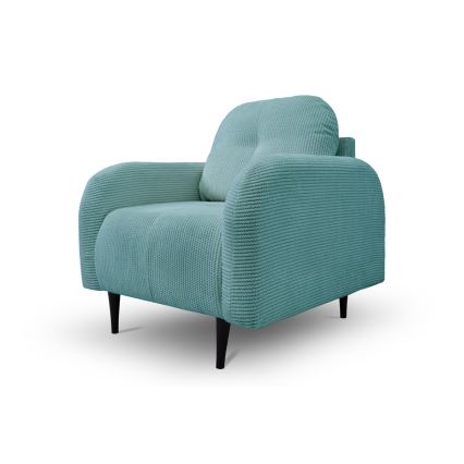 Sillón tapizado CLOUDY en color turquesa