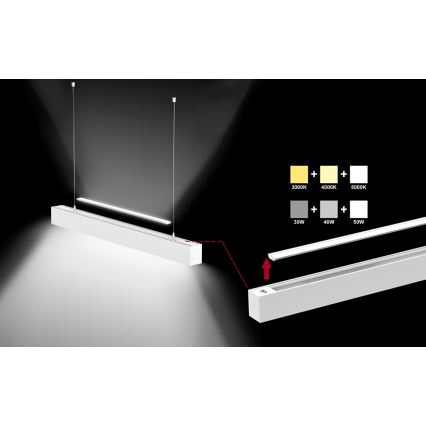 Sinclair - Plafón LED LSM LED/40W/230V 3000K/4000K/5000K 120 cm plata