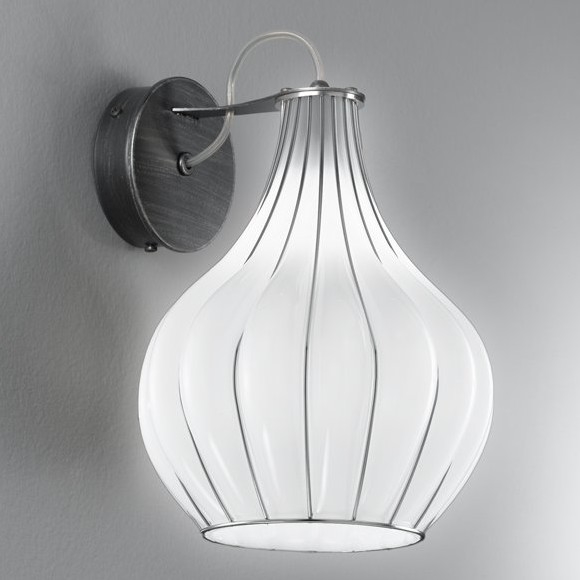SIRU - Aplique AURIGA 1xG9/30W/230V cromo mate/blanco vidrio veneciano