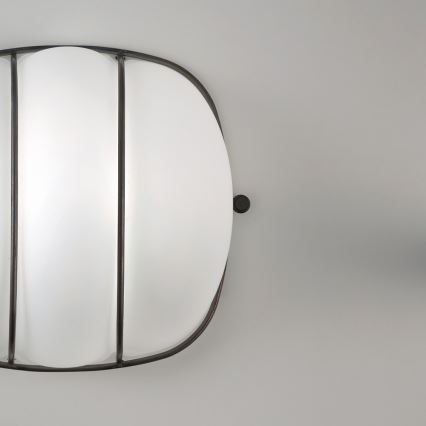 SIRU - Aplique CAGE 1xGX53/10W/230V 20 cm negro/blanco Vidrio veneciano