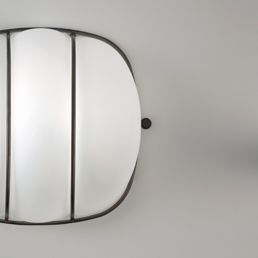 SIRU - Aplique CAGE 1xGX53/10W/230V 20 cm negro/blanco Vidrio veneciano