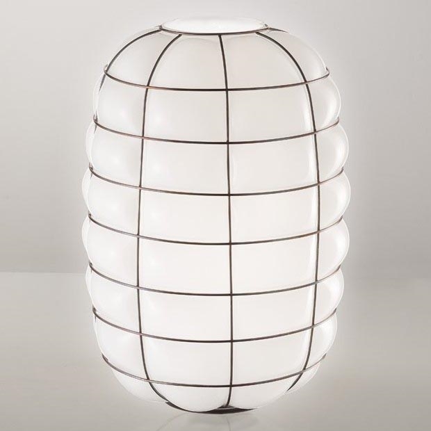 SIRU - Aplique LANTERNA 1xE27/60W/230V negro/blanco Vidrio veneciano