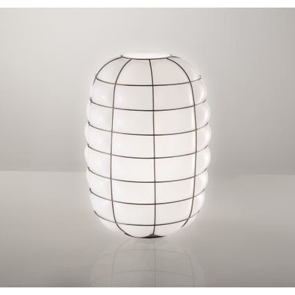 SIRU - Aplique LANTERNA 1xE27/60W/230V negro/blanco Vidrio veneciano