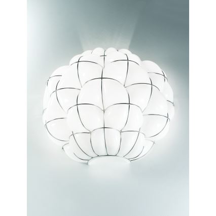 SIRU - Aplique POUFF 1xE27/60W/230V cromo brillante/blanco vidrio veneciano