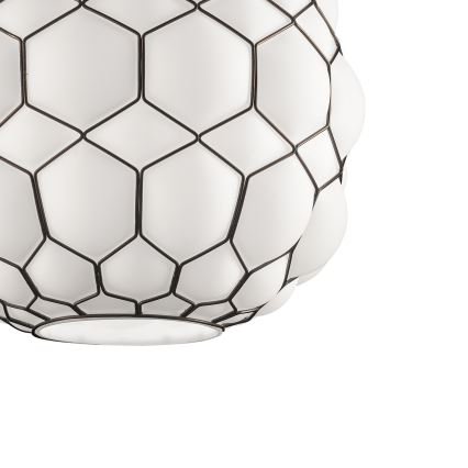 SIRU - Lámpara colgante GALAPAGOS 1xE27/60W/230V negro/blanco Vidrio veneciano