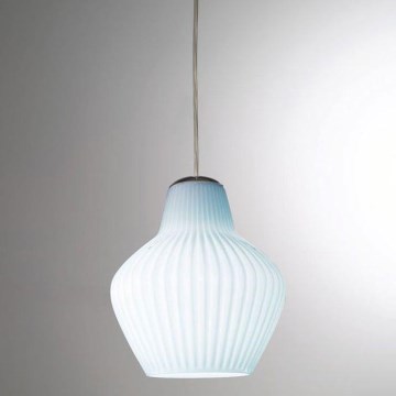 SIRU - Lámpara colgante LONDON 1xE27/60W/230V azul/cromo brillante Vidrio veneciano