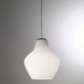 SIRU - Lámpara colgante LONDON 1xE27/60W/230V blanco/cromo brillante Vidrio veneciano