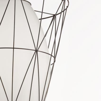 SIRU - Lámpara colgante SEGNI 1xE27/60W/230V negro/blanco Vidrio veneciano