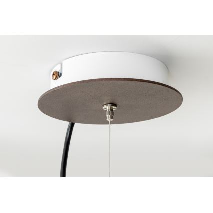 SIRU - Lámpara colgante TERRA 1xE27/60W/230V negro/transparente Vidrio veneciano