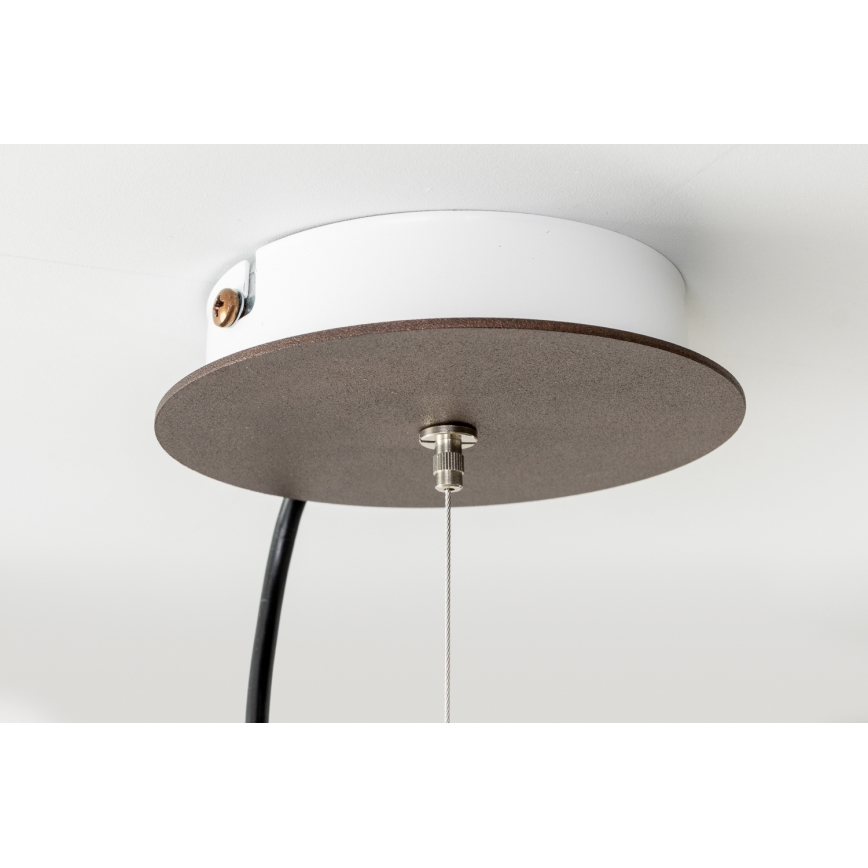 SIRU - Lámpara colgante TERRA 1xE27/60W/230V negro/transparente Vidrio veneciano