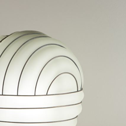 SIRU - Lámpara de mesa CARTESIO 1xE27/60W/230V marrón/blanco Vidrio veneciano