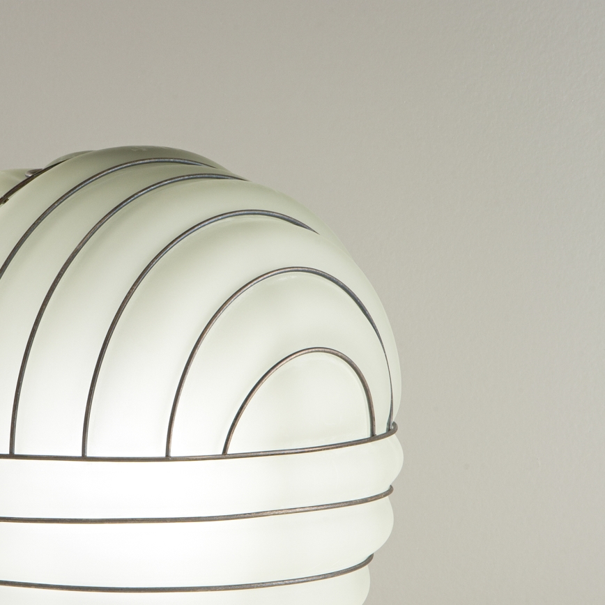 SIRU - Lámpara de mesa CARTESIO 1xE27/60W/230V marrón/blanco Vidrio veneciano