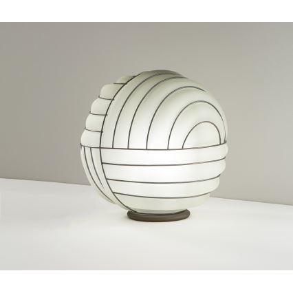 SIRU - Lámpara de mesa CARTESIO 1xE27/60W/230V marrón/blanco Vidrio veneciano