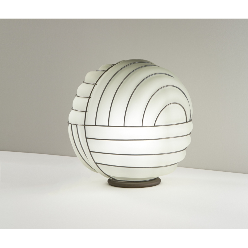 SIRU - Lámpara de mesa CARTESIO 1xE27/60W/230V marrón/blanco Vidrio veneciano