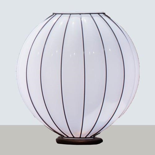 SIRU - Lámpara de mesa SFERA 1xE27/60W/230V negro/blanco Vidrio veneciano