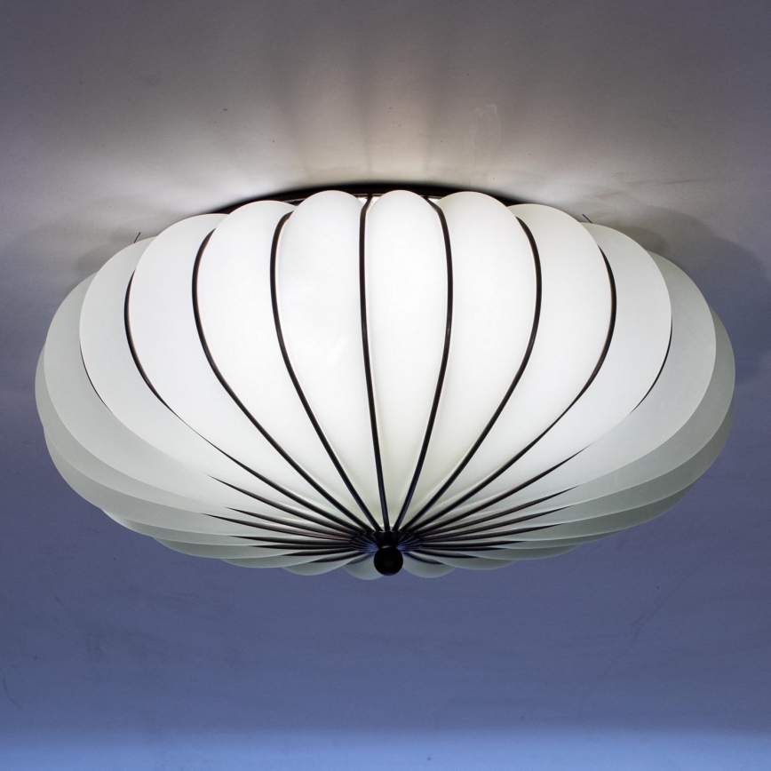 SIRU - Plafón ACCADEMIA 3xE27/60W/230V blanco/negro Vidrio veneciano