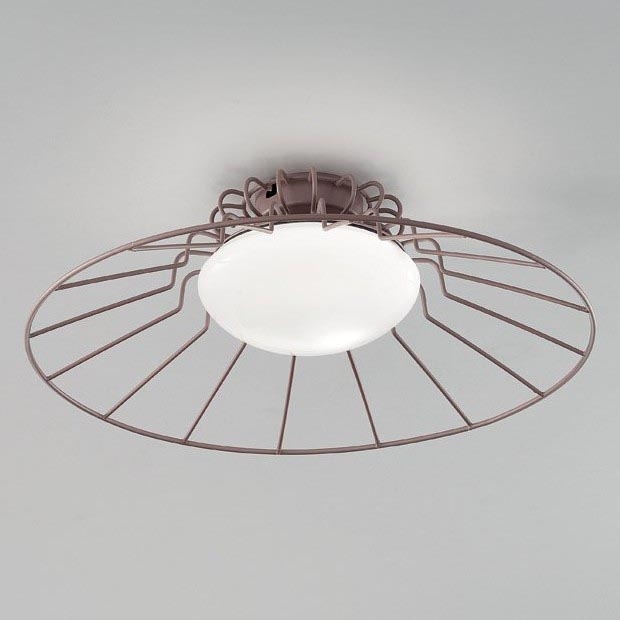 SIRU - Plafón SUNRISE 1xGX53/10W/230V marrón/blanco Vidrio veneciano
