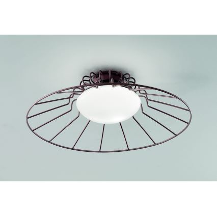 SIRU - Plafón SUNRISE 1xGX53/10W/230V marrón/blanco Vidrio veneciano