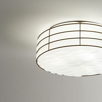 SIRU - Plafón TAMIS 3xE14/40W/230V negro/blanco Vidrio veneciano