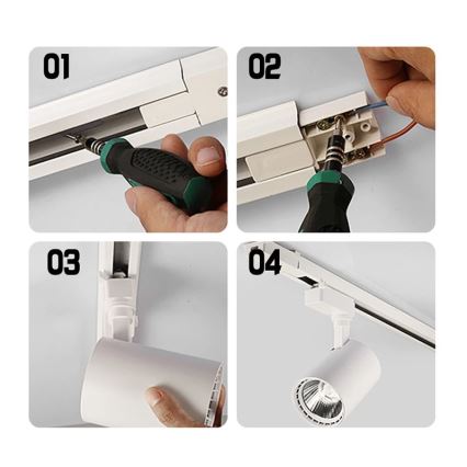 Sistema de riel monofásico 1 m blanco