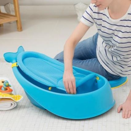 Skip Hop - Bañera para bebé con alfombrilla ergonómica MOBY 3 azul
