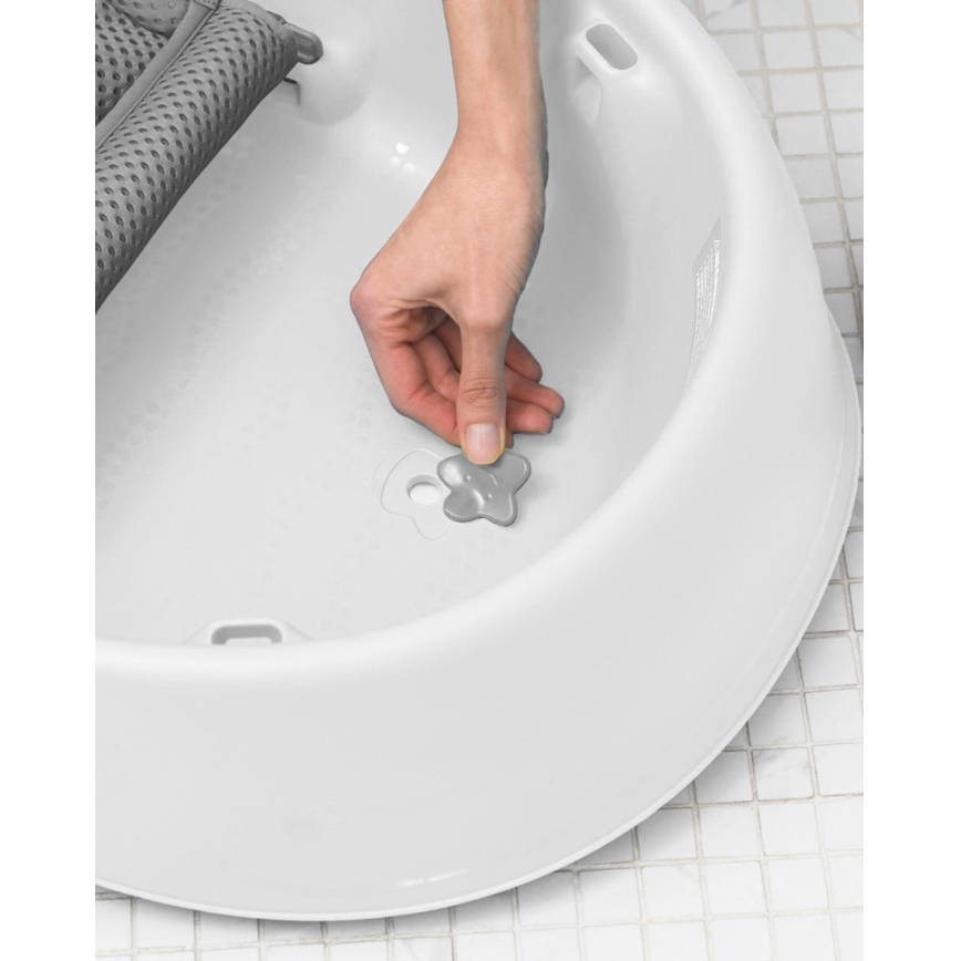 Skip Hop - Bañera para bebé con alfombrilla ergonómica MOBY 3 blanco