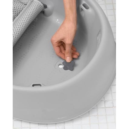 Skip Hop - Bañera para bebé con alfombrilla ergonómica MOBY 3 gris