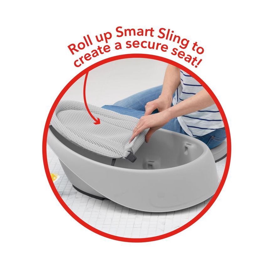 Skip Hop - Bañera para bebé con alfombrilla ergonómica MOBY 3 gris