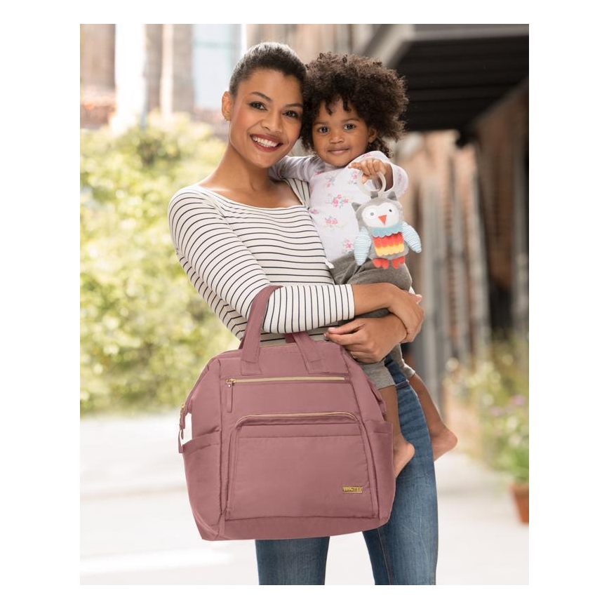 Skip Hop - Mochila cambiadora para cochecito MAINFRAME Rosa polvoriento