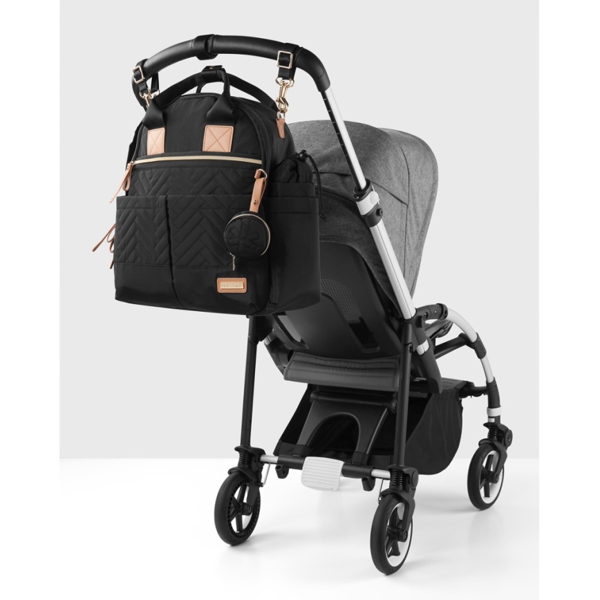 Skip Hop - Mochila de pañales para Bebé para cochecito 6en1 SUITE SET negro