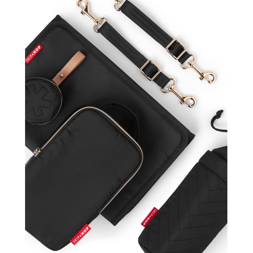 Skip Hop - Mochila de pañales para Bebé para cochecito 6en1 SUITE SET negro