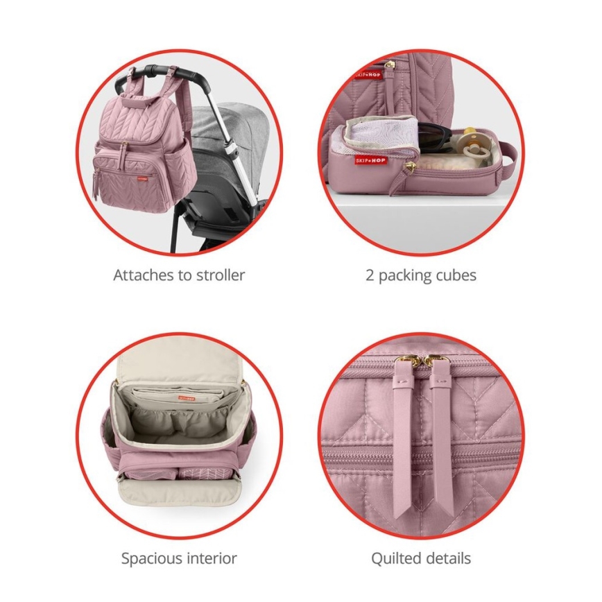 Skip Hop - Mochila de pañales para Bebé para cochecito FORMA Muave Mist
