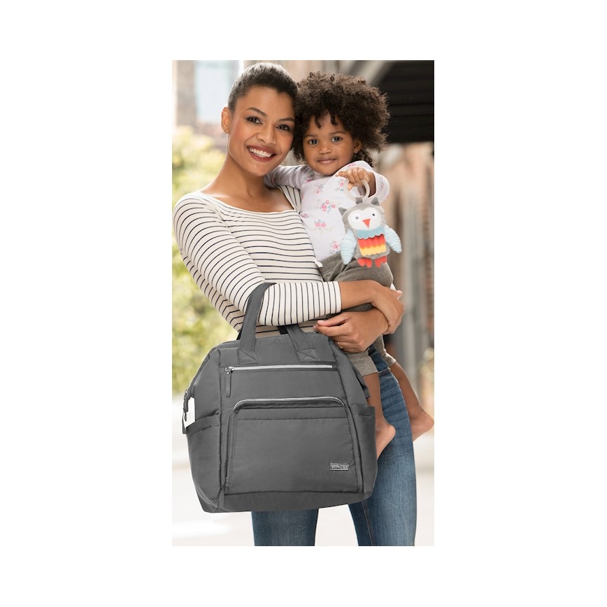 Skip Hop - Mochila de pañales para Bebé para cochecito MAINFRAME Charcoal