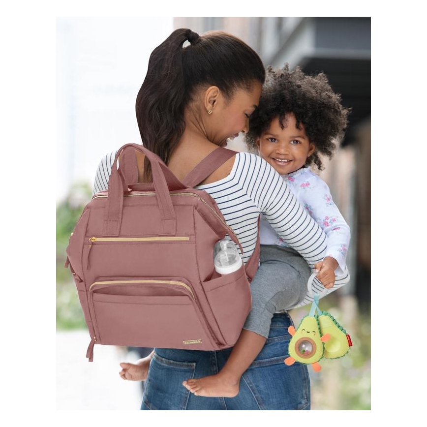 Skip Hop - Mochila de pañales para Bebé para cochecito MAINFRAME Dusty rosa