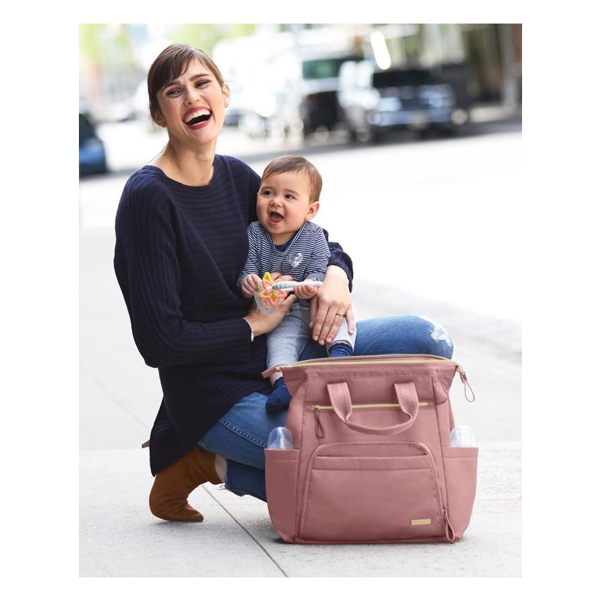 Skip Hop - Mochila de pañales para Bebé para cochecito MAINFRAME Dusty rosa