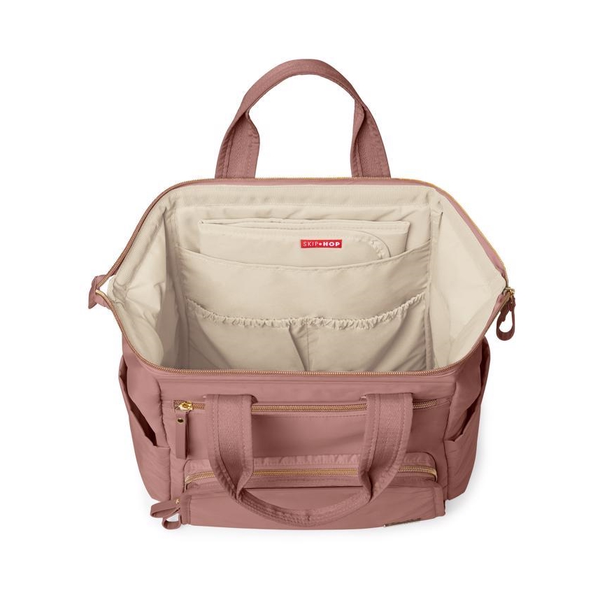 Skip Hop - Mochila de pañales para Bebé para cochecito MAINFRAME Dusty rosa