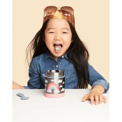 Skip Hop - Recipiente térmico para comida con cuchara/tenedor SPARK STYLE 325 ml arco iris