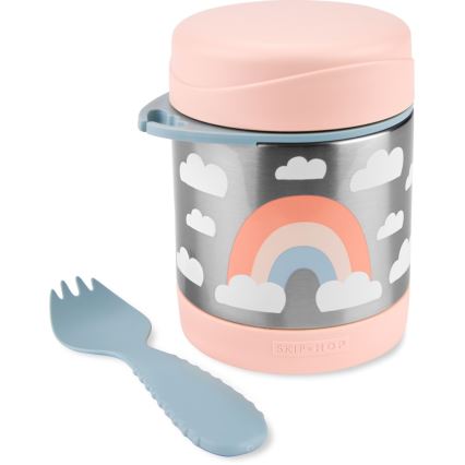 Skip Hop - Recipiente térmico para comida con cuchara/tenedor SPARK STYLE 325 ml arco iris