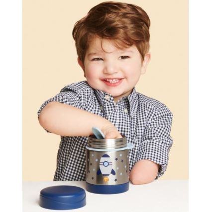 Skip Hop - Recipiente térmico para comida con cuchara/tenedor SPARK STYLE 325 ml cohete espacial