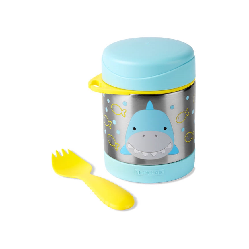 Skip Hop - Termo con cuchara/horquilla ZOO 325 ml tiburón
