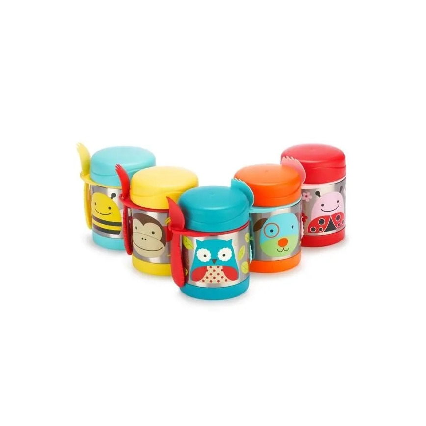 Skip Hop - Termo con cuchara/tenedor ZOO 325 ml búho