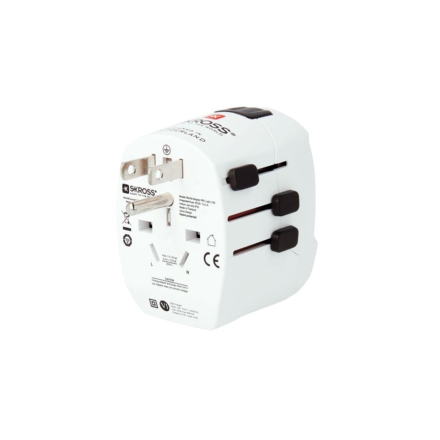 Adaptador de viaje PRO Light USB AC45PD - World, UK+USA+AUS/CN USB A+C 45W