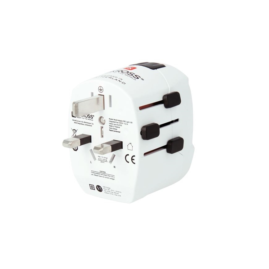 Adaptador de viaje PRO Light USB AC45PD - World, UK+USA+AUS/CN USB A+C 45W