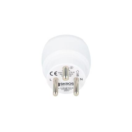 Adaptador de viaje tipo K para Dinamarca