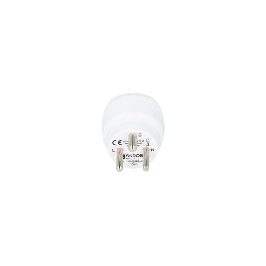 Adaptador de viaje tipo K para Dinamarca